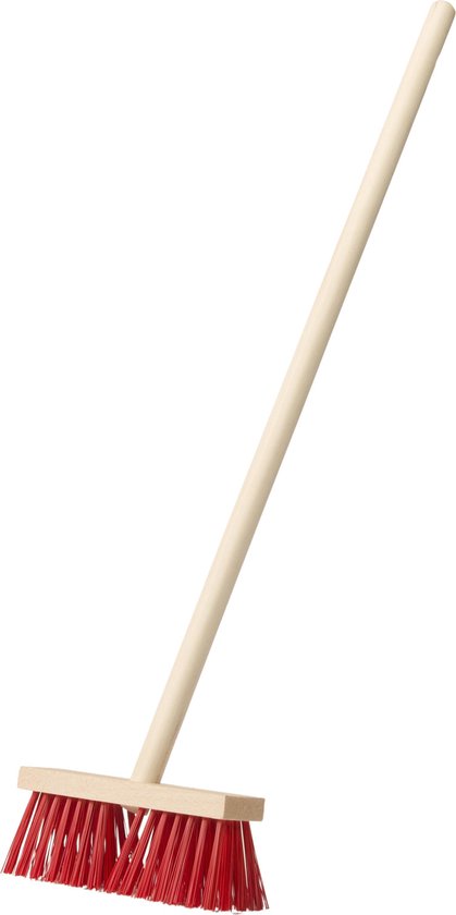 Kinderbezem + Steel - 76cm - Harde Haren - Rood van Angel Sports
