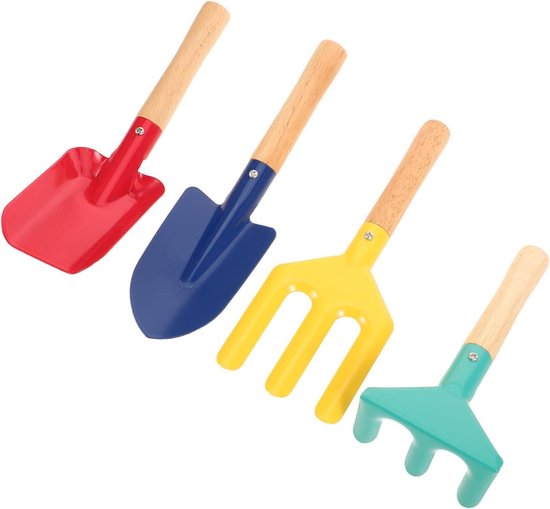 Kindertuingereedschap Set - Tuinset Kinderen Ijzer - Buiten Spelen Tuinieren - Stevig Lichtgewicht Ontwerp - 21 cm - Diverse Kleuren
