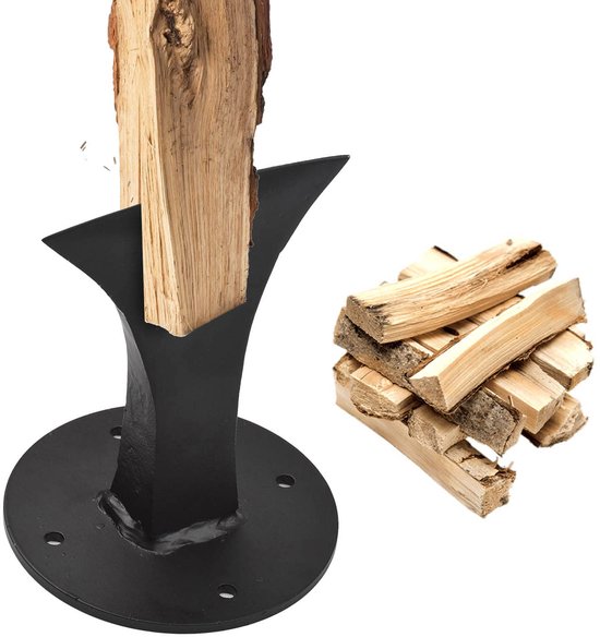 Kindling Cracker Brandhoutsplijter, Staal handmatige Houtsplijtwig Houtsplijter Pruik met Siliconen Hoes Heavy-duty Houtsplijter voor Open Haarden, Kachels, Pizzaovens, Kleine Houtkachel van Merkloos	