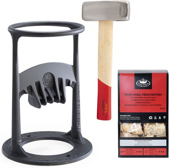 Kindling Cracker + Moker & Wokkels Houtklover - Gietijzer - Zwart van Kindling Cracker