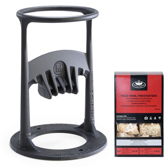 Kindling Cracker + Wokkels Houtklover - Gietijzer - Zwart van Merkloos	