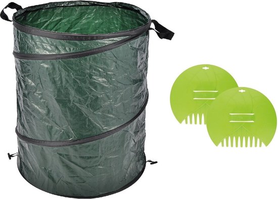 Kinzo Bladgrijpers/handharken set - met tuinafvalzak - 130L van Merkloos	