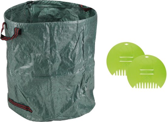Kinzo Bladgrijpers/handharken set - met tuinafvalzak - 272L van Merkloos	