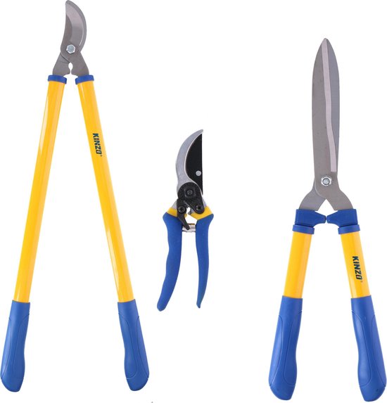 Kinzo Garden Snoeischarenset - Snoeicombiset - 3 Stuks - Snoeischaar - Takkenschaar - Heggenschaar van Kinzo