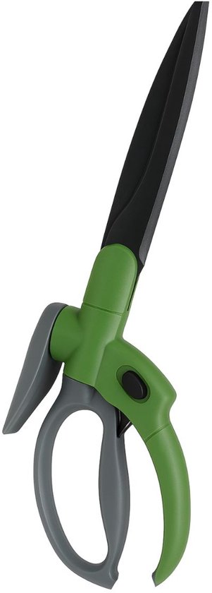 Kinzo Grasschaar 360° Draaibaar - Handmatige Grasschaar met Veiligheidsvergrendeling, Antiaanbaklaag en Ergonomisch Handvat - Voor Grasranden, Borders en Struiken