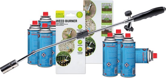 Kinzo Onkruidbrander met Regelbare Gastoevoer Inclusief 8 Gasflessen – Voordeelset van Kinzo