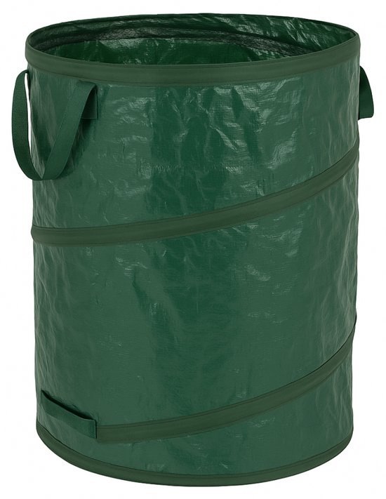 Kinzo Tuinafvalzak Opvouwbaar 120L - Pop-up Tuinzak met Handgrepen - Tuin Afvalzak Voor Bladeren, GFT, Snoeiafval - Stevig Kunststof - Opvouwbaar - ca. 45x75 cm - Compostzak Herbruikbaar van Kinzo