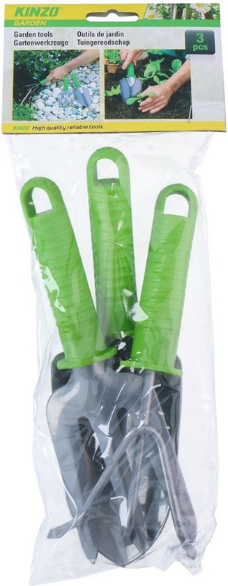 Kinzo Tuingereedschap 37 X 6 X 13 Cm Groen/zilver 3-delig van Kinzo