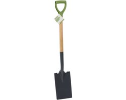 Kinzo Tuinspade 105 cm – Stevige Spade met Houten Steel en Ergonomisch Handvat – Schop voor Tuinwerk, Grondbewerking en Boomwortels – Tuinschop van Metaal van Kinzo