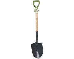 Kinzo Tuinspade Metaal 105 cm - Stevige Tuinschop met Houten Steel en Kunststof Handvat - Schop voor Tuinwerk, Spade voor Graven, Schep voor Aarde of Boomwortels van Kinzo