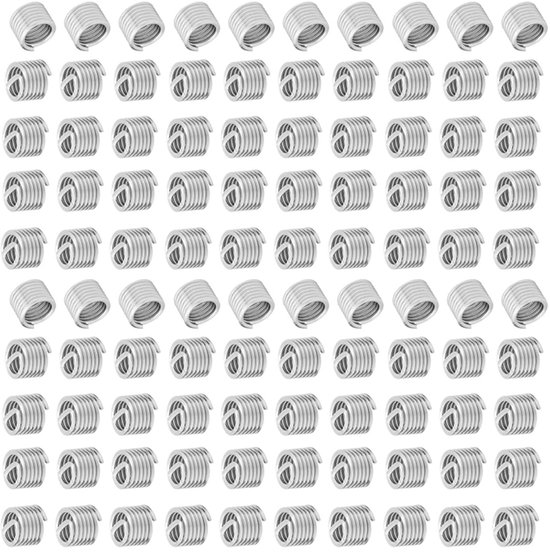 Kit 6Mm 304 RVS 100 Stuks - 304 RVS Schroef Draad Mouw - Draad Reparatie Insert Assortiment Kit M6X1.0X1.5D van Merkloos	