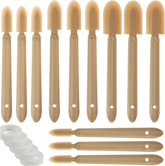 Kit Afwerkingsgereedschap - Kitspuit Tool - Gladde Voegen - 4 Maten - 28 cm Handvat - Geelbruin