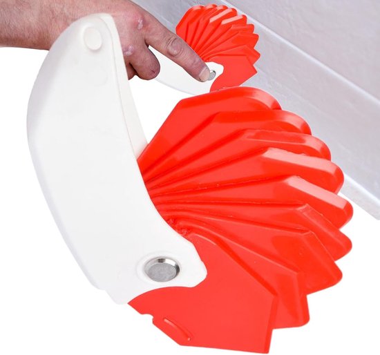 Kit Afwerkingstool - Voeg Gladstrijker - Kitnaden Afwerken - 9-in-1 Multifunctioneel - 15 cm - Rood