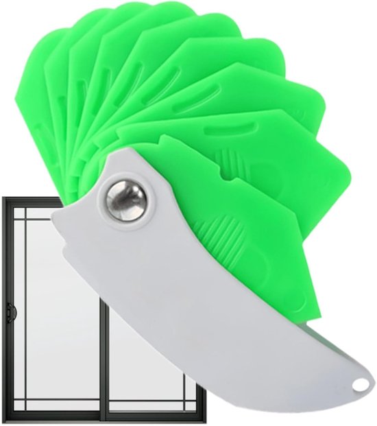 Kit Gereedschap - Kitspatel Voegentrekker - Kit Aanbrengen - 9-in-1 Functie - 15 cm - Groen