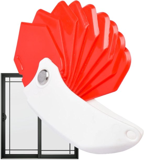 Kit Gereedschap - Kitspatel Voegentrekker - Voegen Afwerken - 9-in-1 Multifunctioneel - 15 cm - Rood