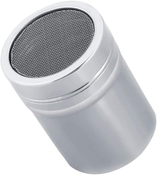 Kitchen Powder Shaker - Stainless Steel Cocoa Powder Shaker Chocolate Icing Sugar Shaker Strainer for Pepper Seasoning Cinnamon Powder Dredge Sugar (M) van Rongtaodirect