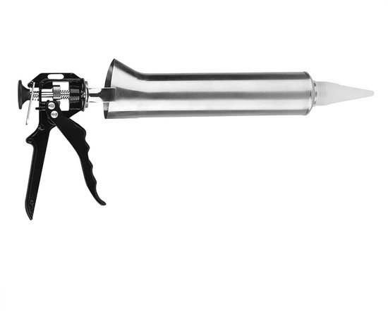 Kitpistool - Voegpistool Mortelpistool - Tegels voegen - Roestvrijstalen constructie - 41 cm - Grijs