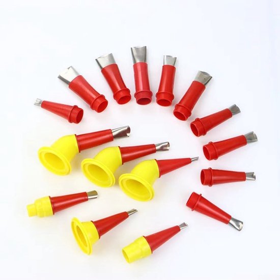 Kitspuitmond Applicators - Kit Afwerker - Voegen Afdichten - Roestvrij Staal - 16 Maten - Zilver