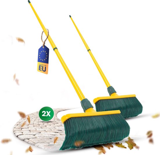 Klauwbezemset 30 cm kunststof met steel sneeuwbezem schraper bezem gazonbezem bezem voor buiten buiten tuinbezem (2, 30 cm bezem met steel) van Merkloos	