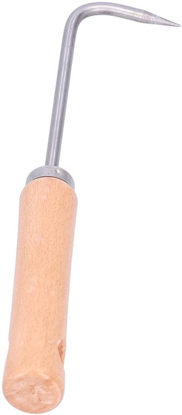 Klauwwortelhaak Ergonomisch Houten Handvat - Tuingereedschap - Bonsaigereedschap - Mangaanstaal - Stevige Constructie - Gebruiksgemak