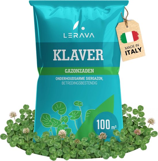 Klaverzaden - Microklaver Graszaden - Onderhoudsarm gazon - Stikstofbindend bodemverbeterend - 100 m² dekking - Wit bloeiend