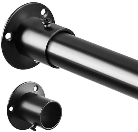 Kledingstang 70-103 cm - Uittrekbare Telescoopstang voor Kasten - Zwart - Diameter 25 mm van Merkloos	