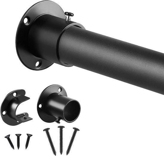 Kledingstang Telescopisch - Garderobestang Kast - Kleding Opbergen - Verstelbare Lengte - 74-130 cm - Zwart