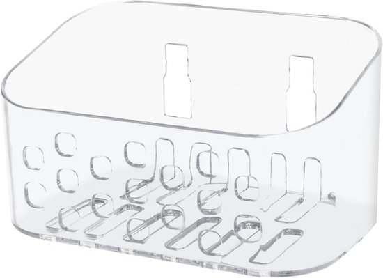 Kleine douchemand - kunststof douche-organizer voor keuken - badkamer - douchemand zonder boren - transparant doucheplank voor tandenborstel - zeep - shampoo van Merkloos	