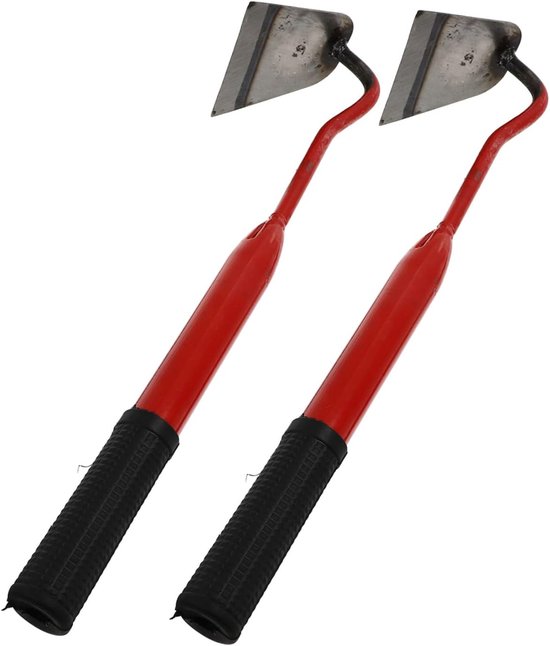Kleine Handschoffel Set - Tuin Schoffel Wieden - Tuinieren Graven - Set van 2 Stuks - 41 cm Lengte - Rood
