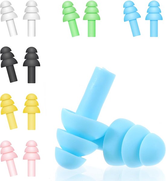 Kleine oordopjes om te slapen – 6 paar herbruikbare rubberen oordopjes voor kleine gehoorgangen – Geluidsreductie – Voor vrouwen en mannen – Voor slapen, focus, werk, concerten, hotels en reizen (Meerkleurig)