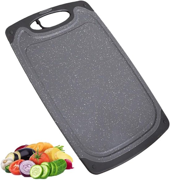 Kleine Snijplank - Plastic Snijplank met Sapgroeven - Antislip Handvatten - BPA Vrij - Vaatwasser Bestendig - Keuken Snijplank (1 Stuk) van Merkloos	