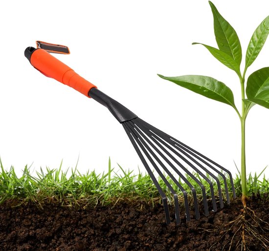 Kleine Tuinhark - Bodemfrees - Grond Losmaken - Ergonomische Handgreep - 12.9 cm - Negen Klauwen