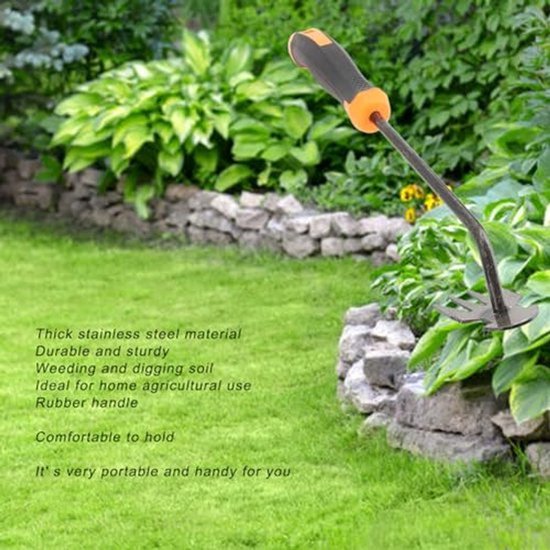 Kleine Tuinhark, Onkruidtools, Onkruidverwijderingsgereedschap Tuin Onkruidtools 4 Tanden 11 Tanden Tuinhark met Rubber Handvat voor Tuinieren Cultiveren Losmaken van Merkloos	
