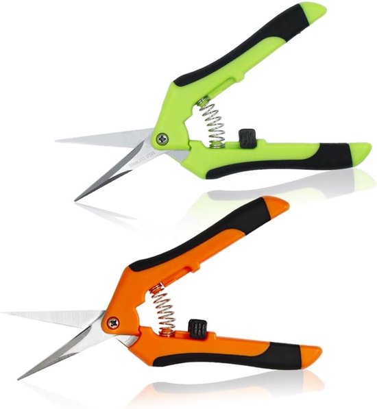 Kleine Tuinscharen - RVS Bloemscharen - Oogstscharen voor Rozen - Secateurs voor Takken - Bonsai Planten - Groenten en Kruiden Oogsten (2Pz-dritto) van Blumad