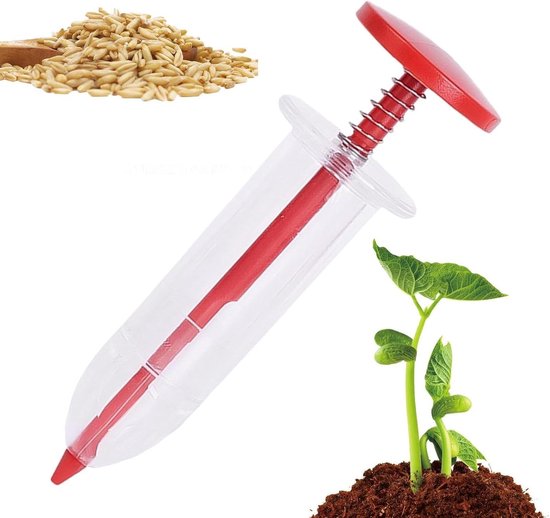 Kleine Zaaimachine - Zaadstrooier Handheld - Efficiënt Zaaien - Verstelbare Gatmaten - 12 x 5.2 x 5.2 cm - Groen