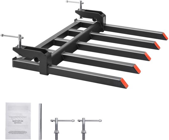 Klembare Vuilvorken voor 48" Emmer, Capaciteit van 2600 Lbs, Zware Palletvorken voor Lader, Schranklader, Tractor, Ideaal voor Het Reinigen van Gevallen Takken En Tuinafval van Merkloos	
