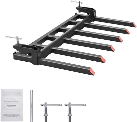 Klembare Vuilvorken voor Bakken van 150 cm, Capaciteit van 4560 Lbs, Zware Palletvorken voor Laders, Schrankladers, Tractoren, Ideaal voor Tuinafval En Gevallen Takken van Merkloos	