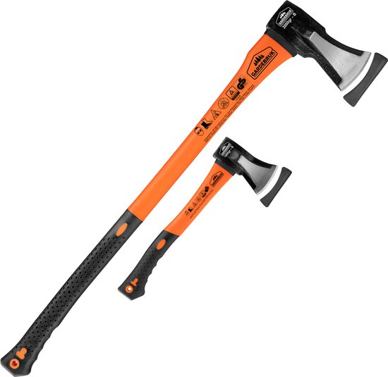 Kliefhamer 3kg en hakbijl 37cm met fiber steel - set van 2 stuks van Kinzo