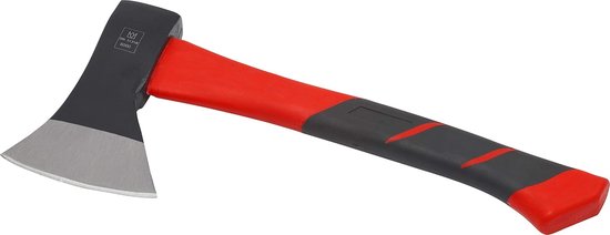 Kloofbijl - trillingsarme steel van glasvezel - compacte vorm - rubberen greep - voor nauwkeurige bewerking van hout/handbijl met snijbescherming/kloofbijl/camping van Fiskars