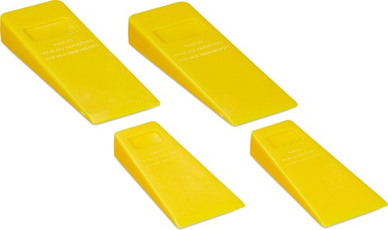 kloofwig - set van 4 - 14 en 21 cm - kunststof - bomen omhakken en vellen - weerhaken - mechanische splijtwig van Orange85