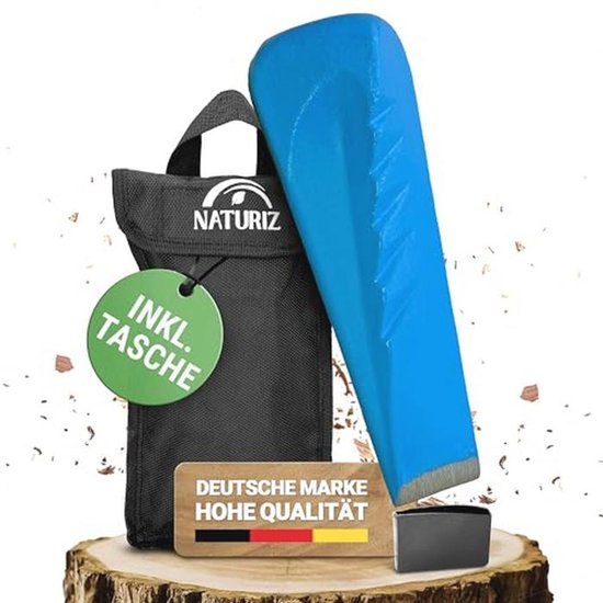 Kloofwig voor Hout met Tas en Beschermkap - Extra Scherpe Draaikloofwig voor Veilig en Moeiteloos Hout Kloven van Merkloos	