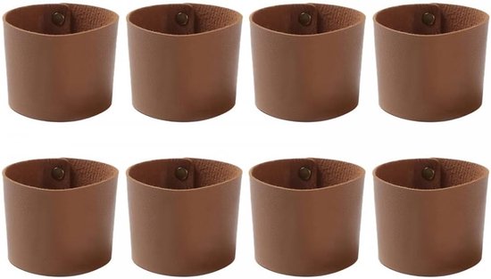 Koffiebekers isolatiehoezen - 8 stuks leren manchet voor bekers - antislip hittebestendige koffieafdekkingen bekerhoes voor warme dranken en fles