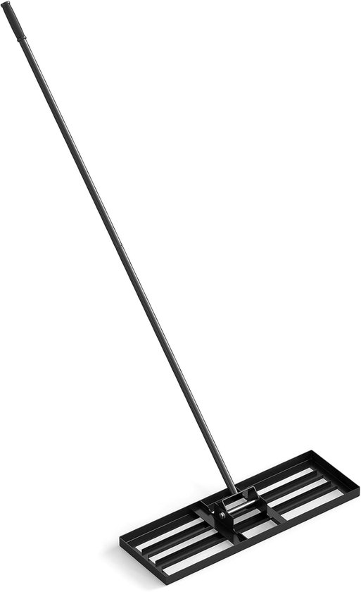 KOMFOTTEU Gazonnivelleringhark, levelling-rek met 170 cm ergonomische handgreep, vlakvlakker, gazonschep, gazongereedschap voor golf, tuingras, achtertuin (zwart, 75 x 25 cm) van Merkloos	