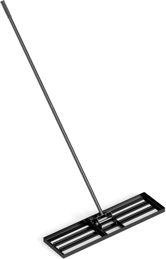 KOMFOTTEU Gazonnivelleringhark, levelling-rek met 170 cm ergonomische handgreep, vlakvlakker, gazonschep, gazongereedschap voor golf, tuingras, achtertuin (zwart, 91 x 25 cm) van Merkloos	