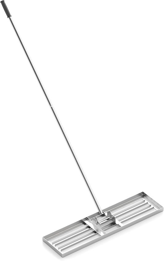 KOMFOTTEU Gazonnivelleringshakje, levelling-rek met 170 cm ergonomische handgreep, vlakvlakker, gazonschep, gazongereedschap voor golf, tuingras, achtertuin (zilver, 91 x 25 cm) van Merkloos	