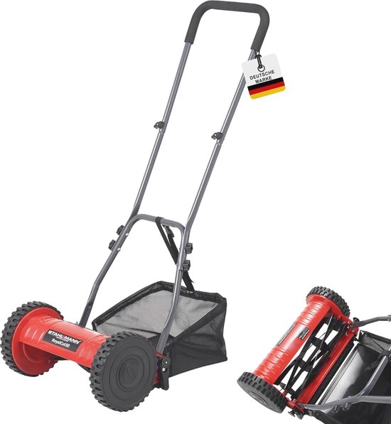 Kooimaaier met 30 cm maaibreedte en 27 liter opvangmand - Handmatige grasmaaier met 4-traps maaihoogte-instelling, stil en milieuvriendelijk van MM Houser