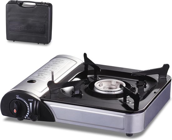 Kooktoestel gasfornuis - 1 vlam - voor buiten en binnen - met draagtas - draagbaar - 2400 Watt van KOO