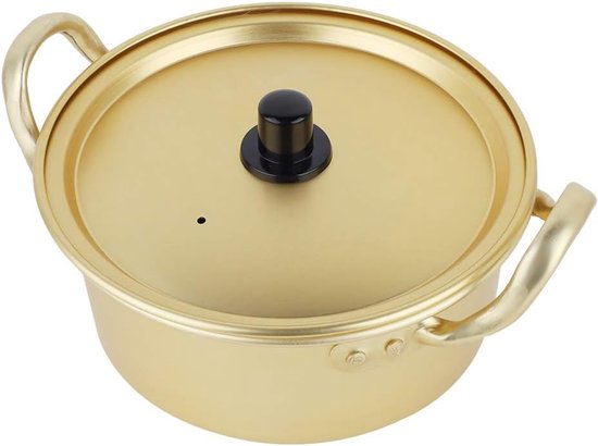 Korean Noodle Ramen Pot, Korean Food Ramen Noodle Pot Ramyun Cooker for Cooking, Soup, Curry, Pasta, Stew and More(16cm) van Merkloos	