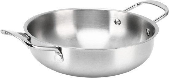 Korean Ramen Pot Heater Uniformly Integrated Design Pasta Pan Flat Steel Colour Binaural for Outdoor Camping Dormitory (18cm) van Merkloos	