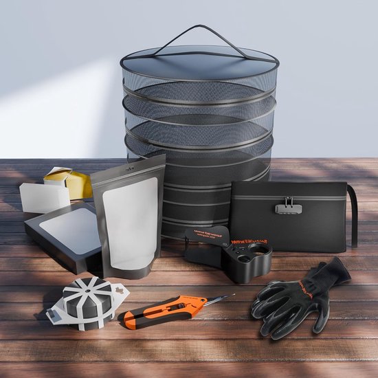 Kostenbesparende 9-in-1 Plantengroeiset voor Groeien, Snoeien, Drogen en Opslaan van Planten, Inclusief Handige Tuinaccessoires en Gereedschap